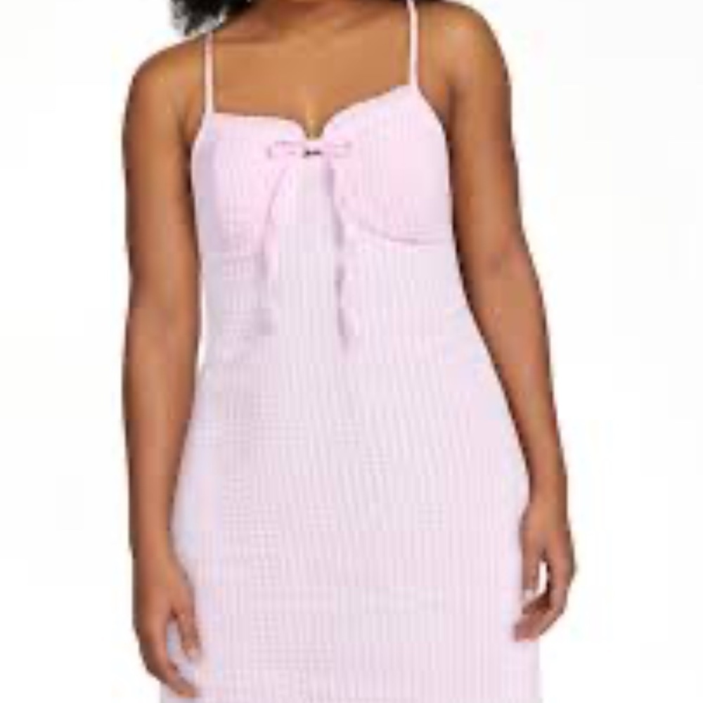 Pink Gingham Dress Juniors XXL Seersucker Preppy Babydoll Barbie Picnic Summer